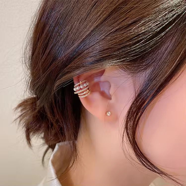 Pearl Crystal Ear Cuff Clip