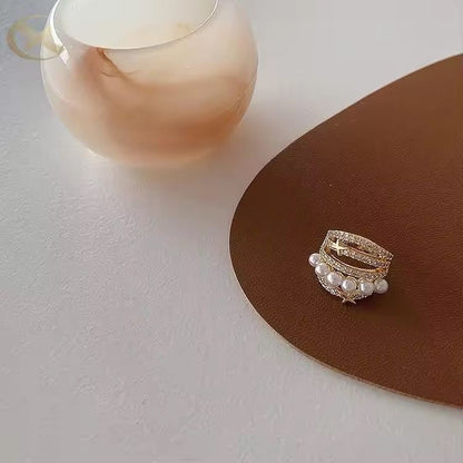 Pearl Crystal Ear Cuff Clip