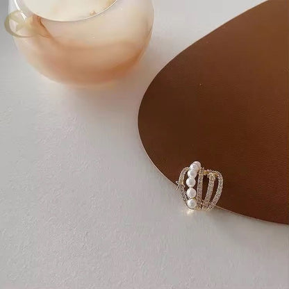 Pearl Crystal Ear Cuff Clip