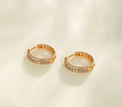 Gold Crystal Hoop Earrings