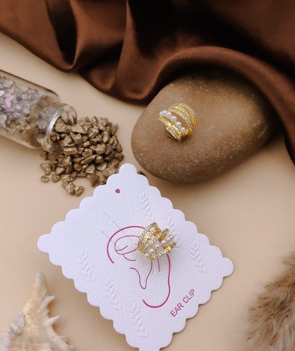 Pearl Crystal Ear Cuff Clip