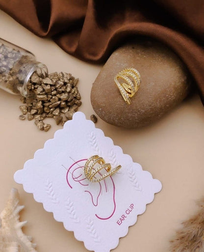 Multi-Layer Crystal Gold Earring