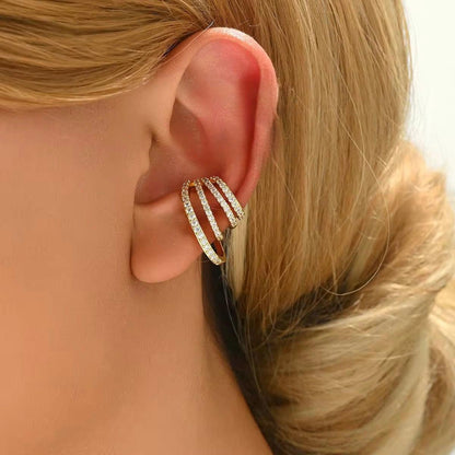 Multi-Layer Crystal Gold Earring