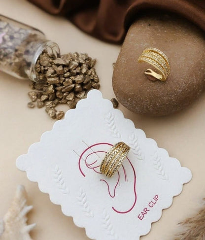 Gold Crystal Ear Cuff Clip