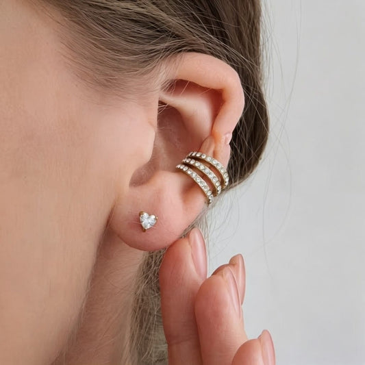 Gold Crystal Ear Cuff Clip
