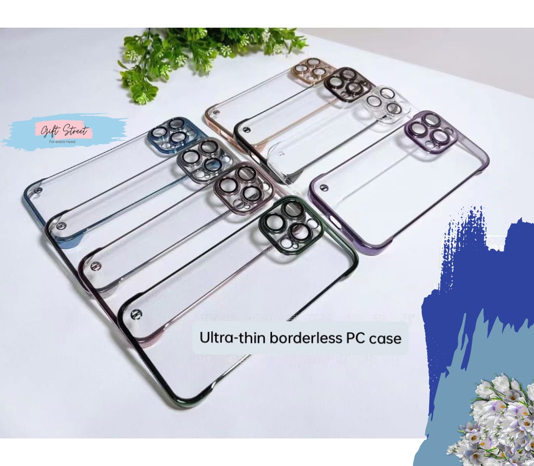 Hybrid Chrome Frameless  Back Case Cover for iPhones