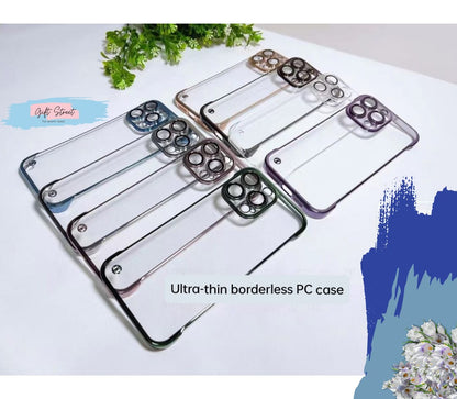 Hybrid Chrome Frameless  Back Case Cover for iPhones