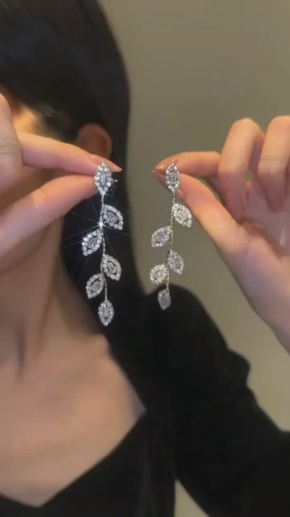 Leafy Diamond vines Earrings