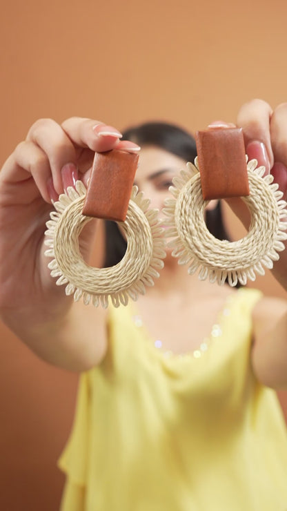 Wooden Drop Boho Earrings