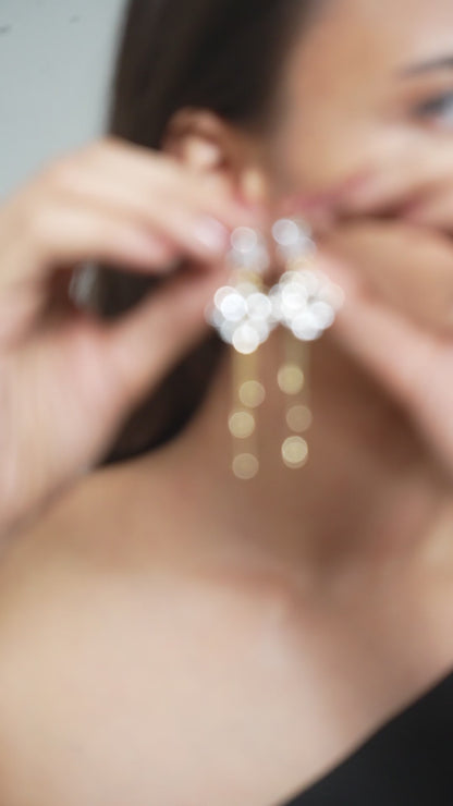 Gold Electroplated Floral Design Earrings