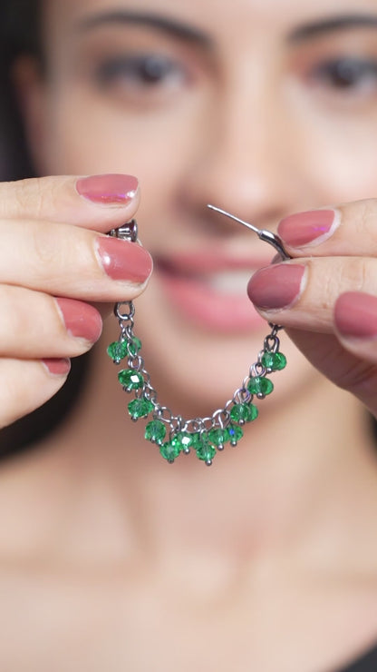 Green chandelier Earrings