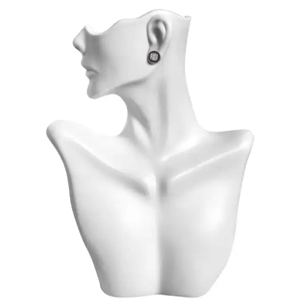 Silver Classic Black Sphere Earrings