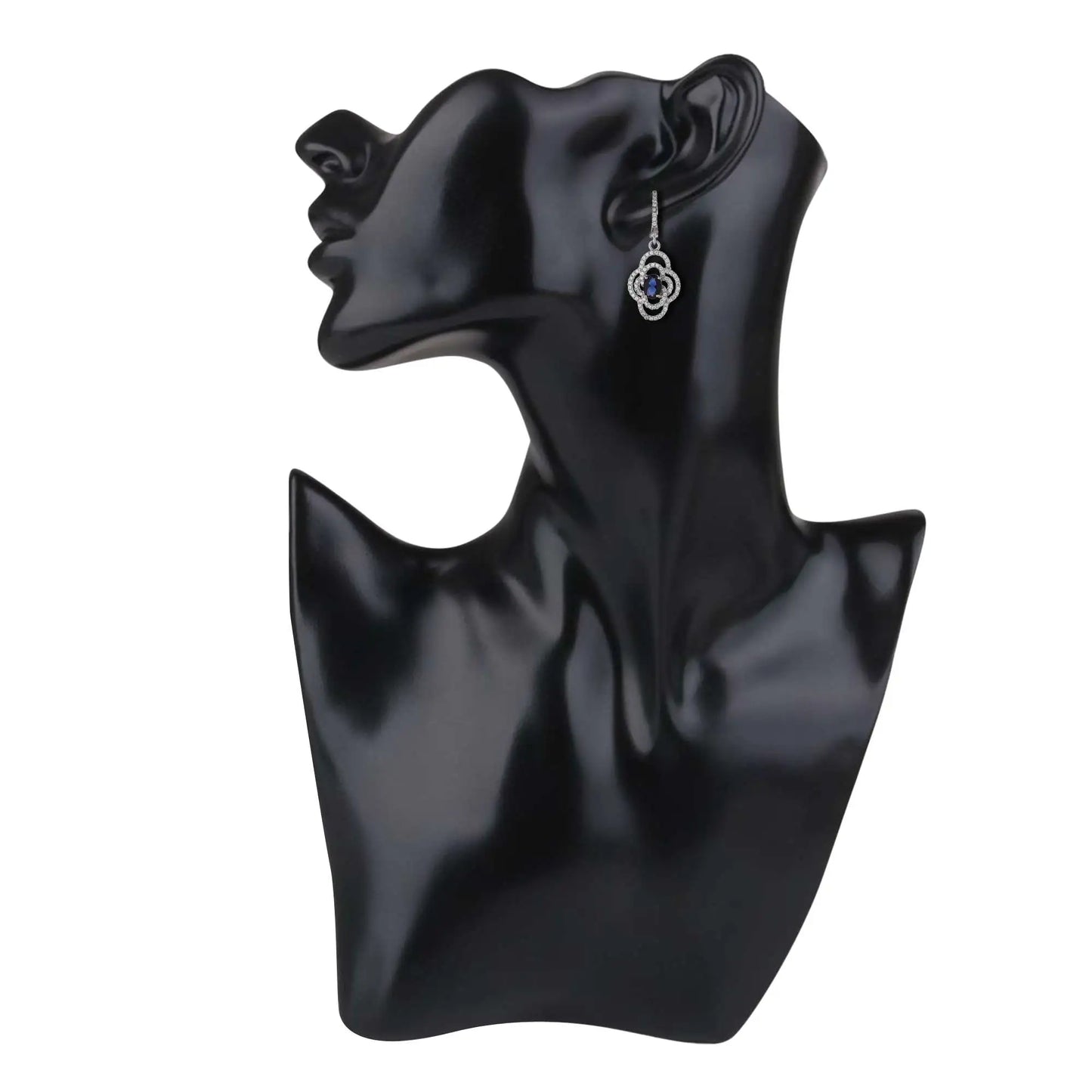 Silver Midnight Blue Stone Earrings