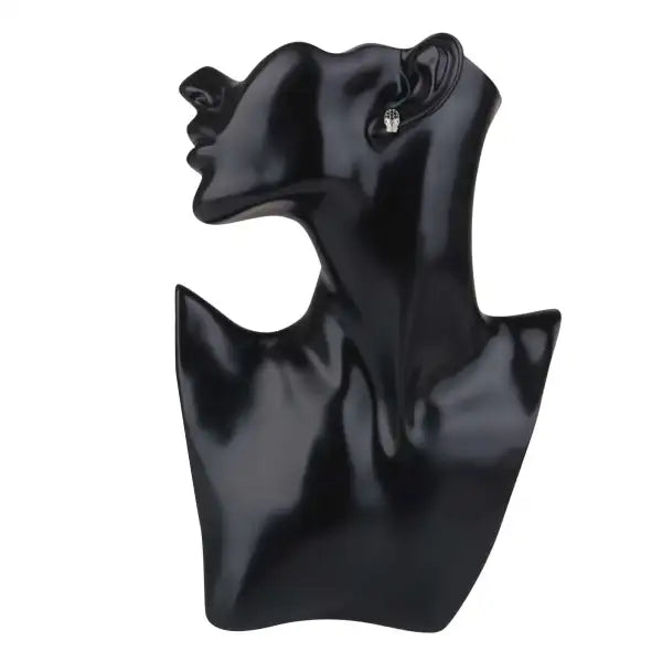 Skull Earrings with Black Rhinestones