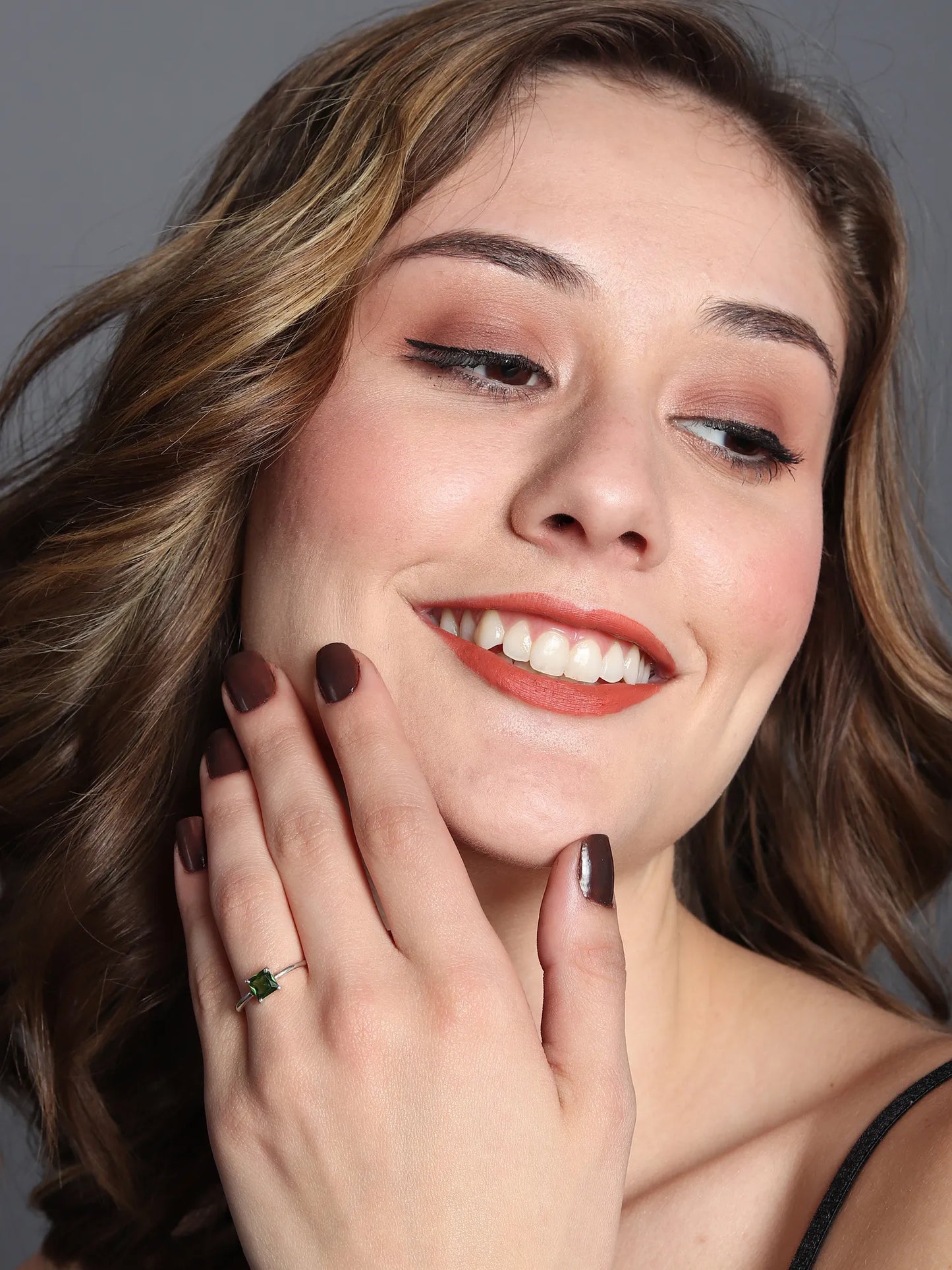 Emerald Green Stone Studded Ring