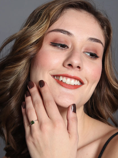 Emerald Green Stone Studded Ring