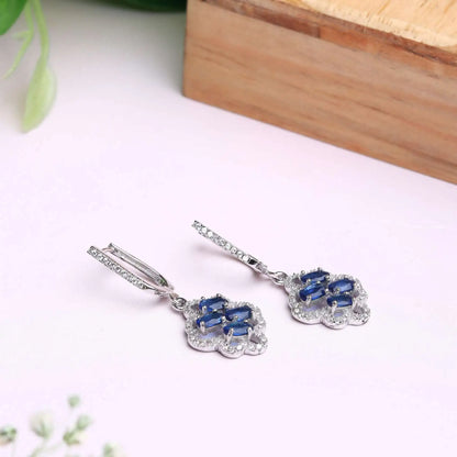 Silver Persian Blue Earrings