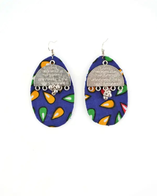 Blue Round Handmade Earrings