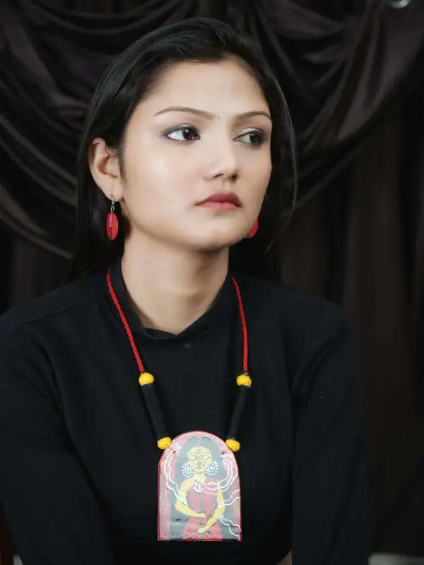 Girl Ceramic Handmade Nacklace With Earrings