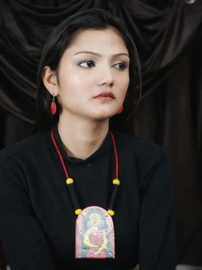 Girl Ceramic Handmade Nacklace With Earrings