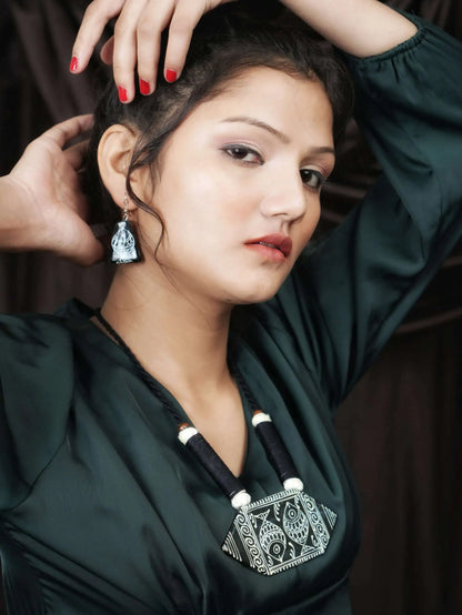 Two Fish Ceramic Handmade Nacklace & Earrings