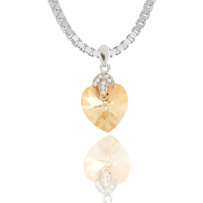 Silver Heart Yellow Chain Pendant