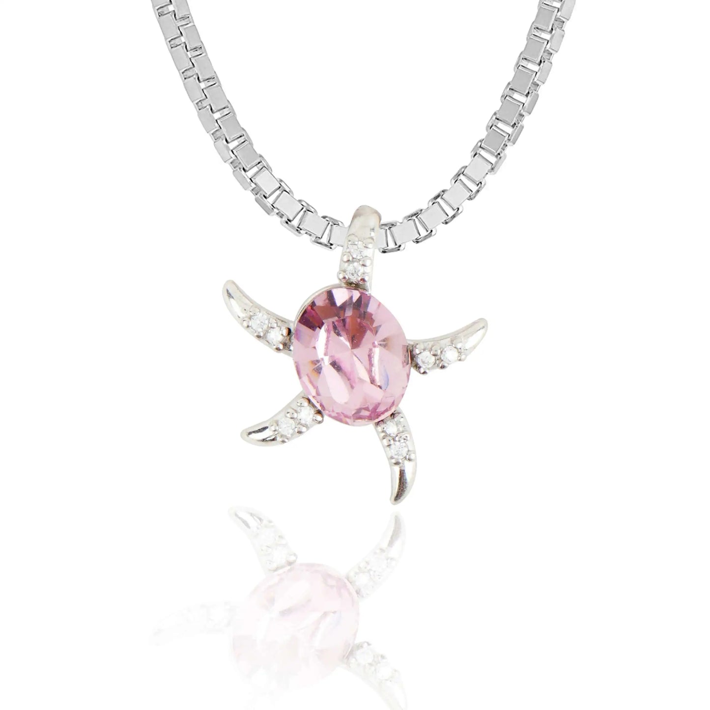 Previous Next Silver Turtle Pink Chain Pendant