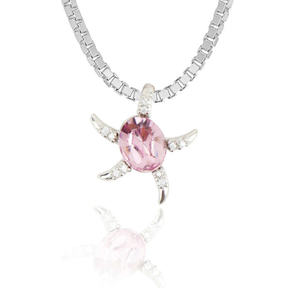 Previous Next Silver Turtle Pink Chain Pendant