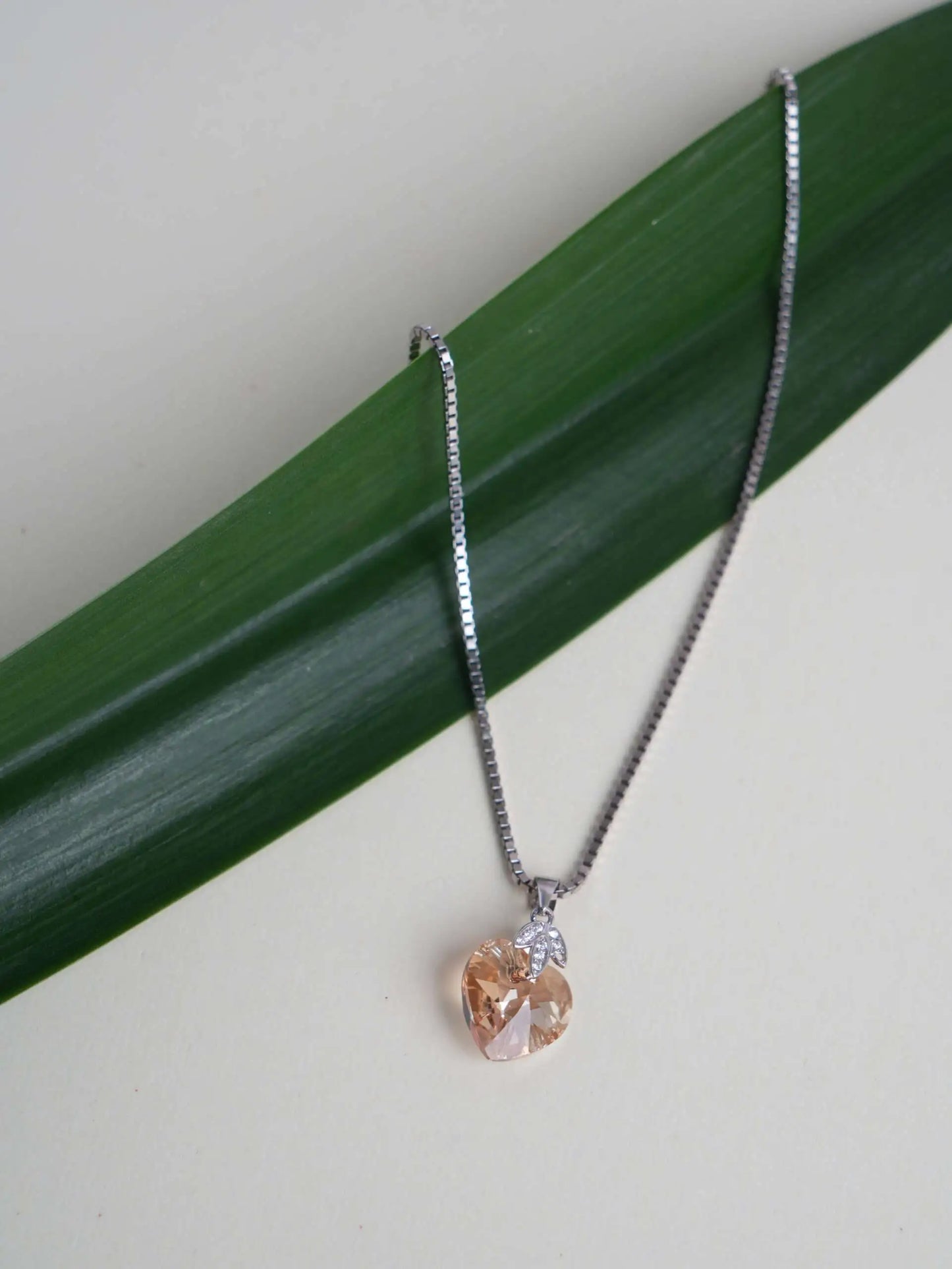 Silver Heart Yellow Chain Pendant