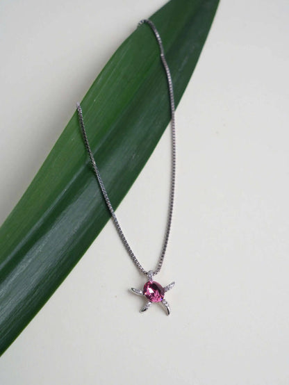 Silver Turtle Purple Chian Pendant