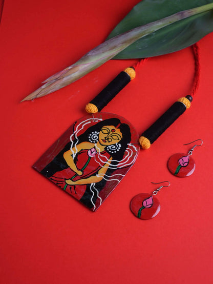 Girl Ceramic Handmade Nacklace With Earrings