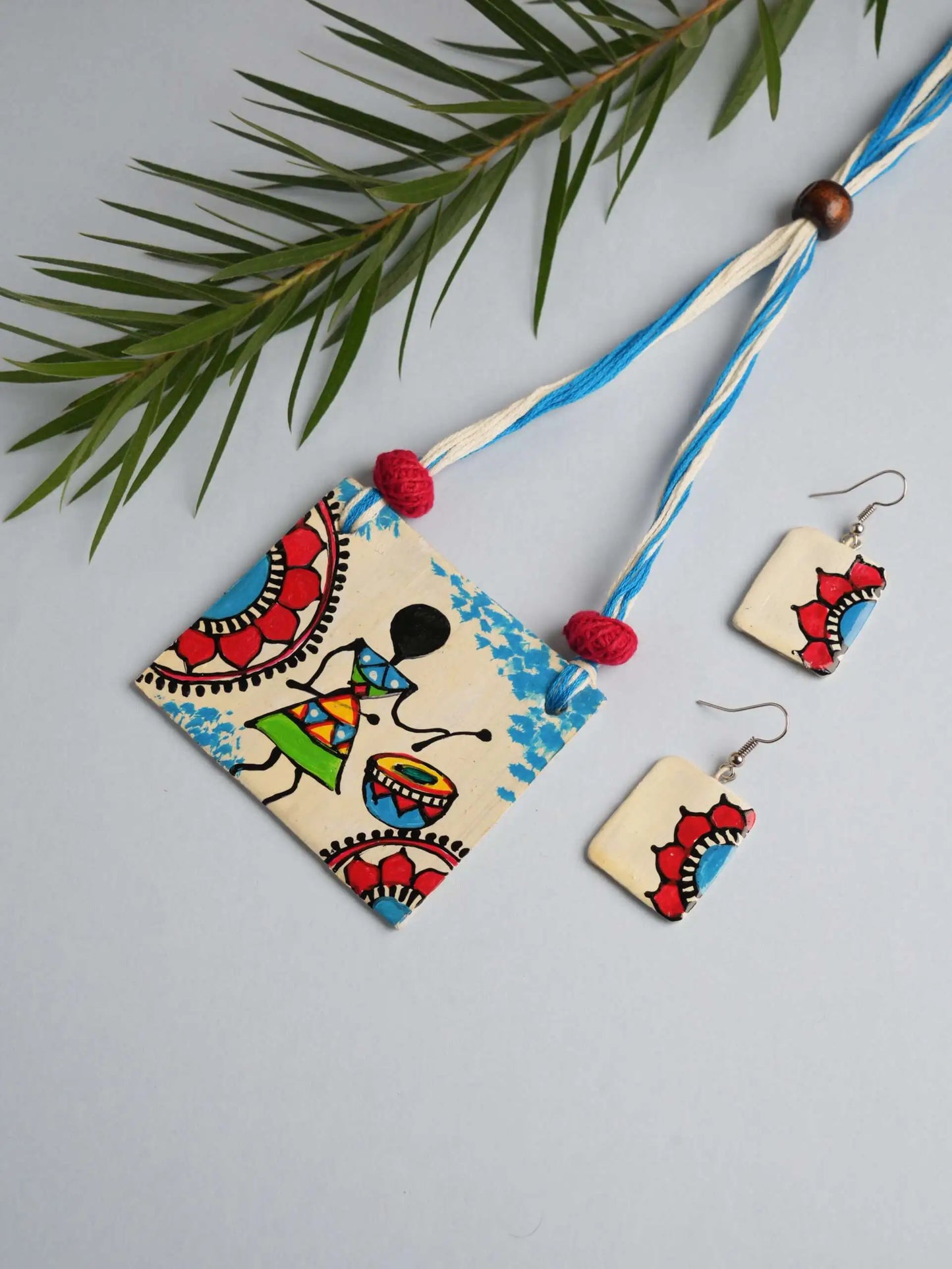 Girl Ceramic Handmade Nacklace With Earrings