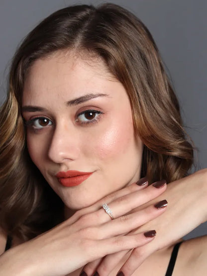 Silver Embellished Promise Ring