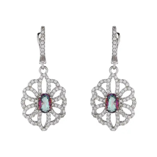 Silver Psychedelic Zircon Earring