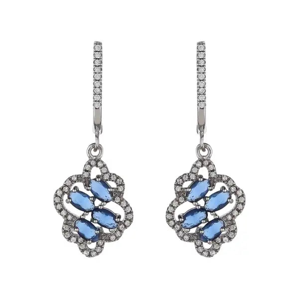 Silver Persian Blue Earrings