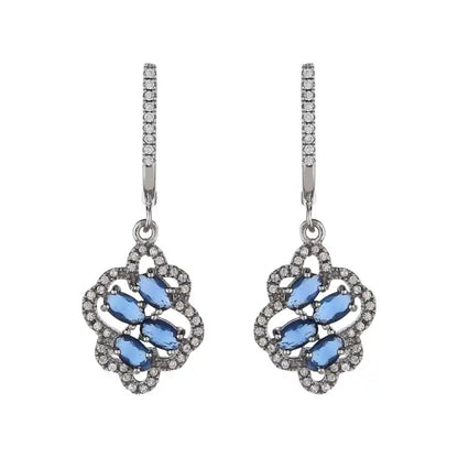 Silver Persian Blue Earrings