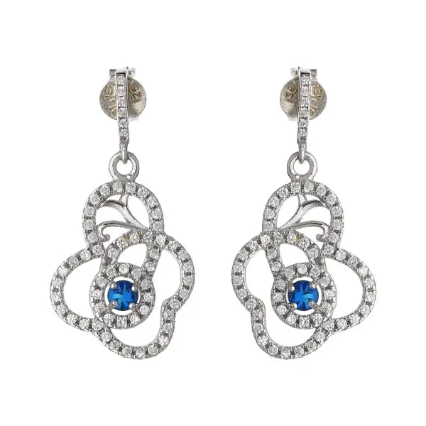 Silver Sky Blue Stone Earrings