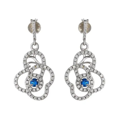 Silver Sky Blue Stone Earrings