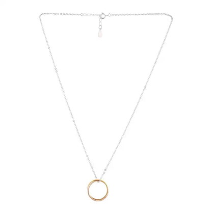Silver Gold Dual Ring chain Pendant