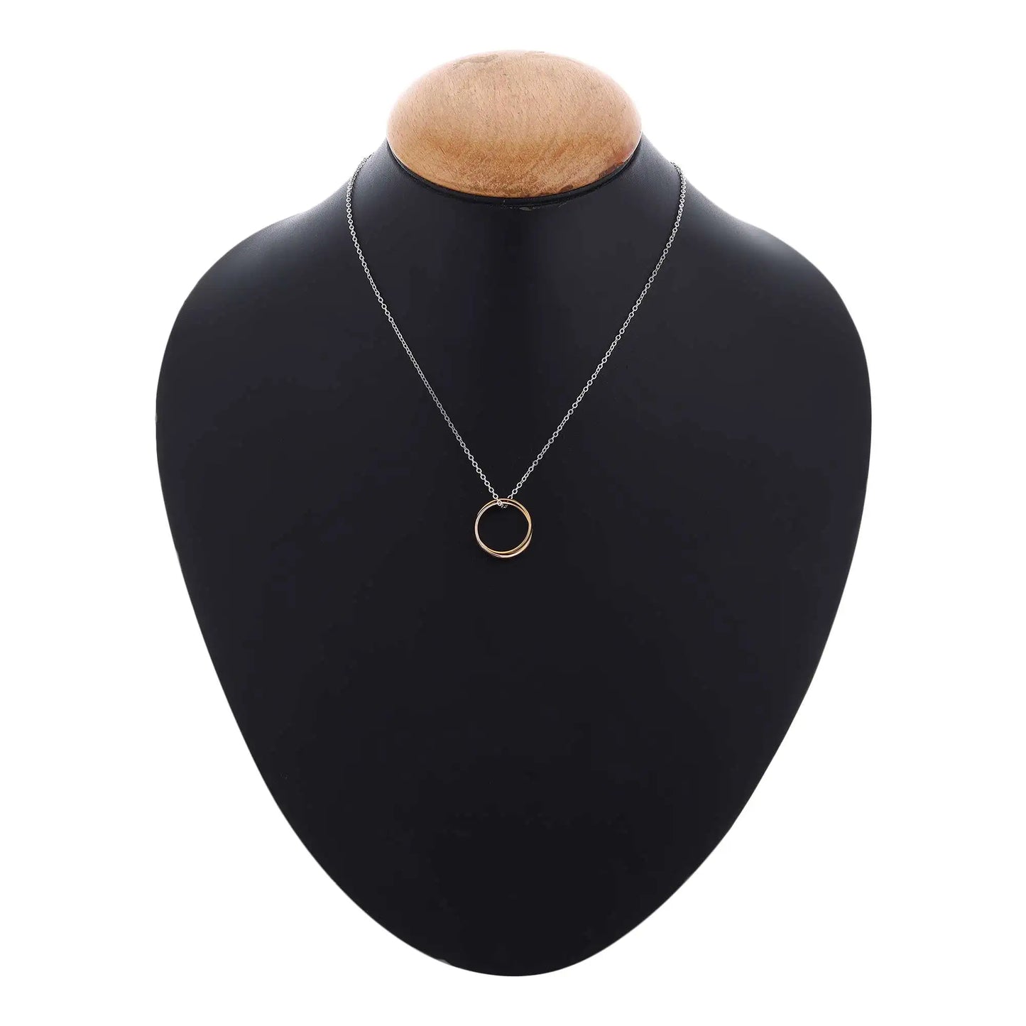 Silver Gold Dual Ring chain Pendant