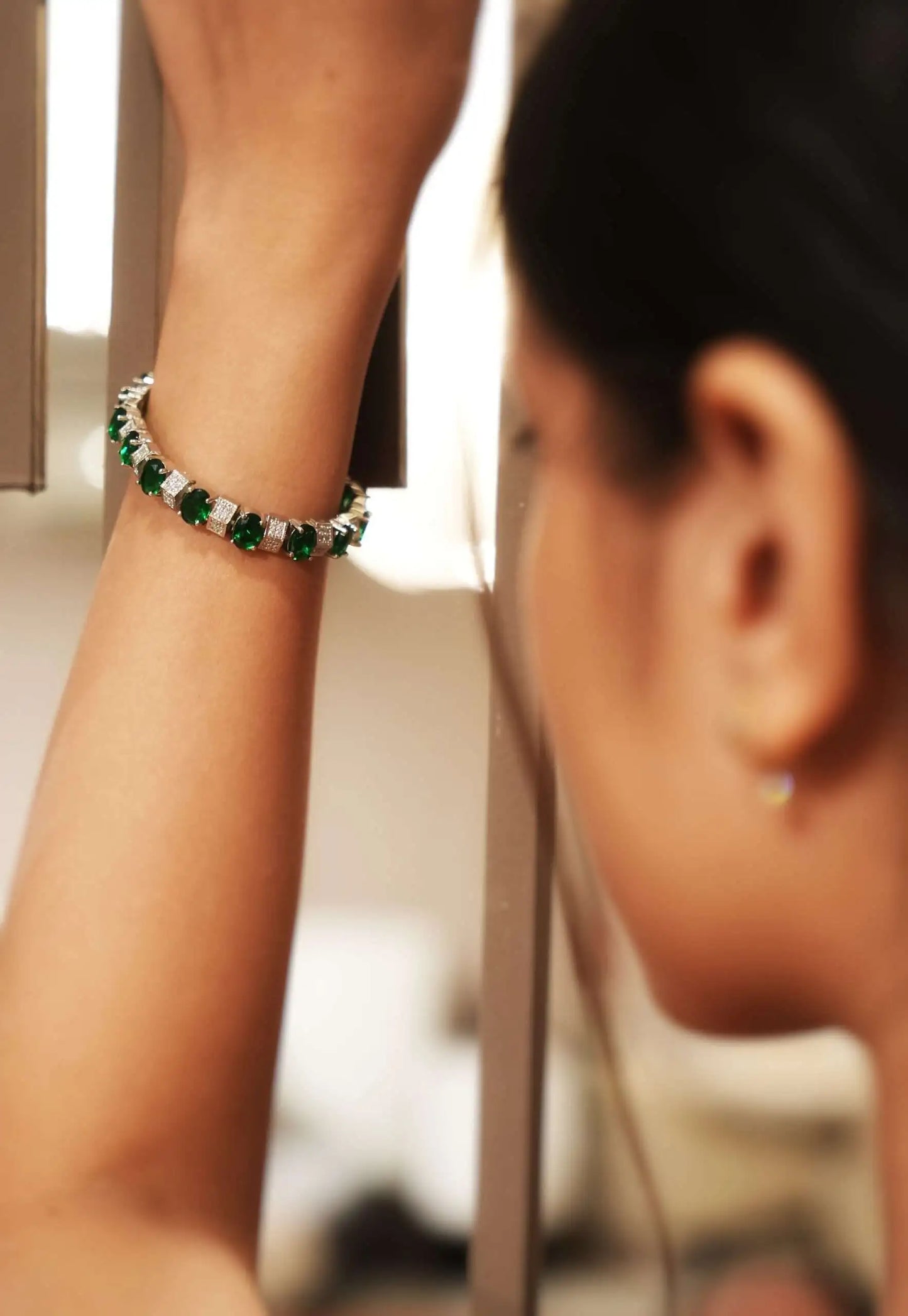 Green Stone Hand Bracelet